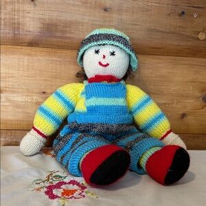 Handmade Doll, Coveralls & Hat